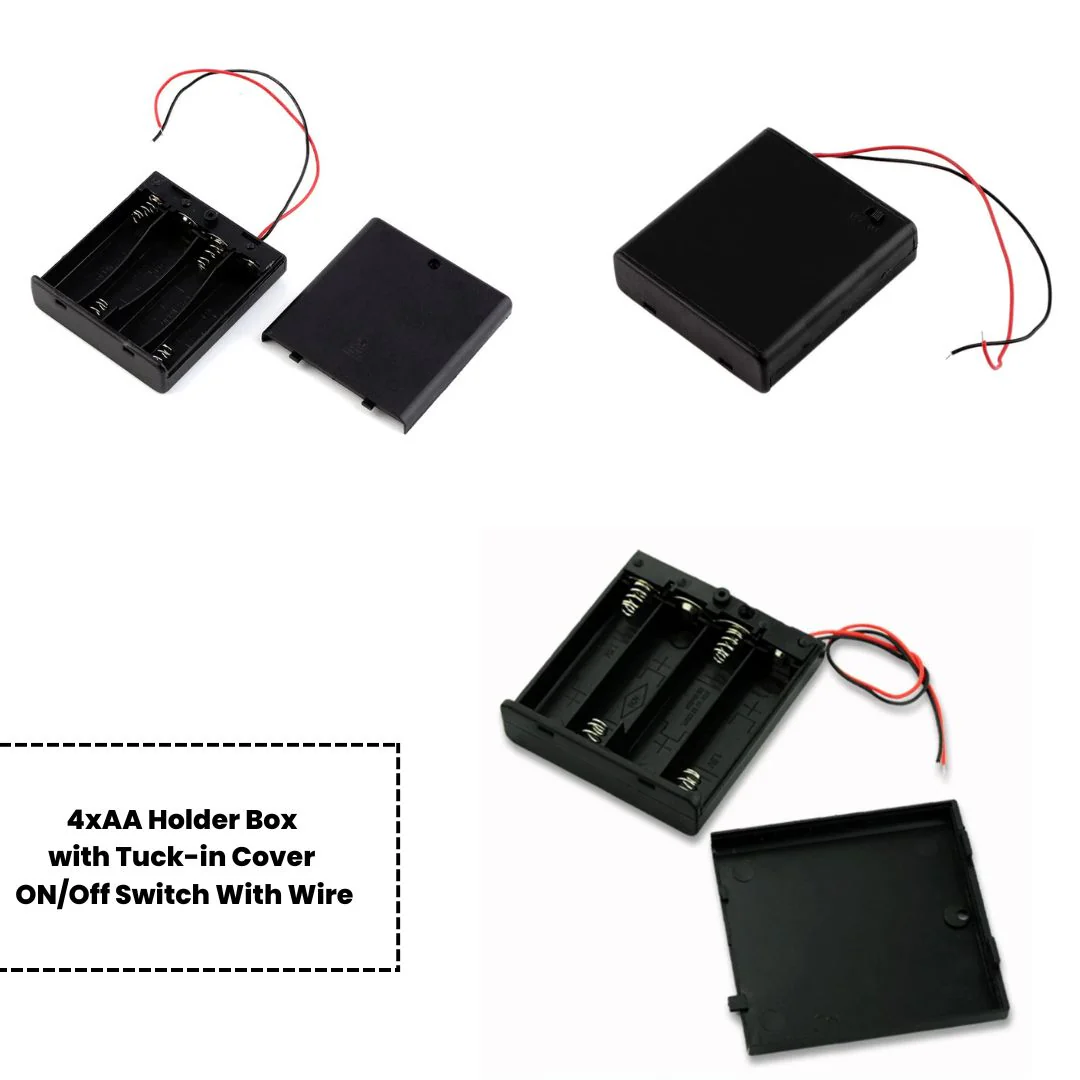 AA Cell Holder Close Plastic Case With Wire & Cover - Image 4