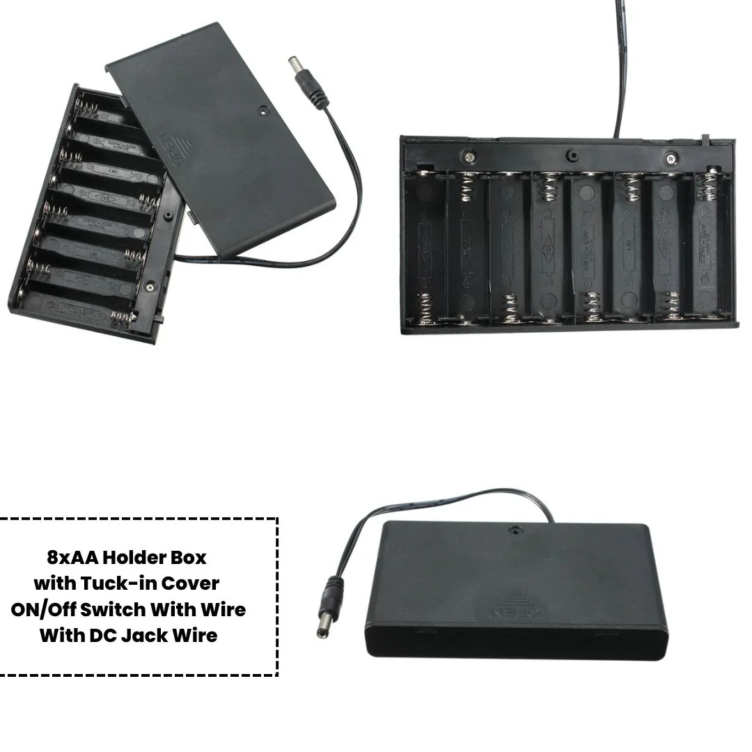 AA Cell Holder Close Plastic Case With Wire & Cover - Image 5