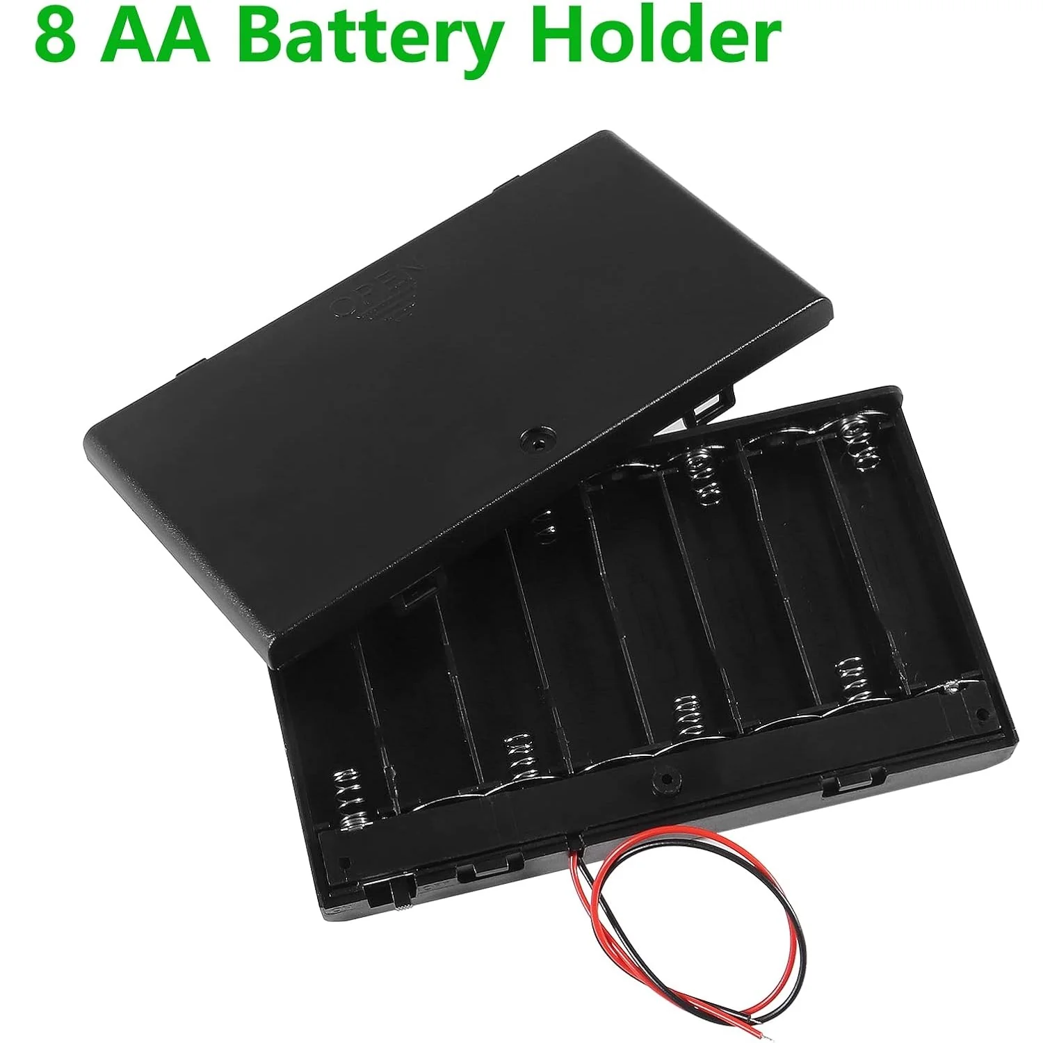 AA Cell Holder Close Plastic Case With Wire & Cover - Image 9