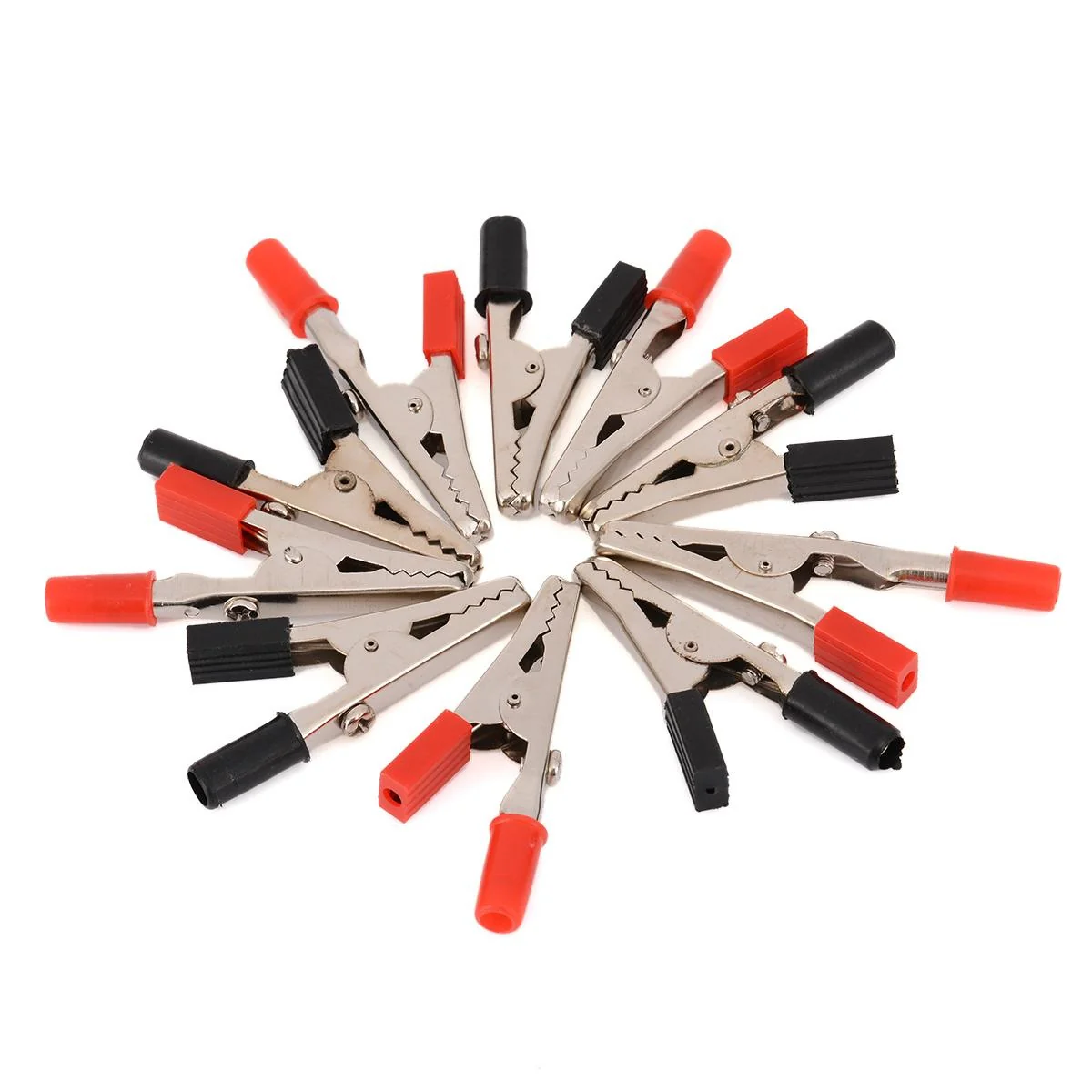 Heavy Duty Alligator Crocodile Single Clamp 50mm Black + Red Clips Pair - Image 6