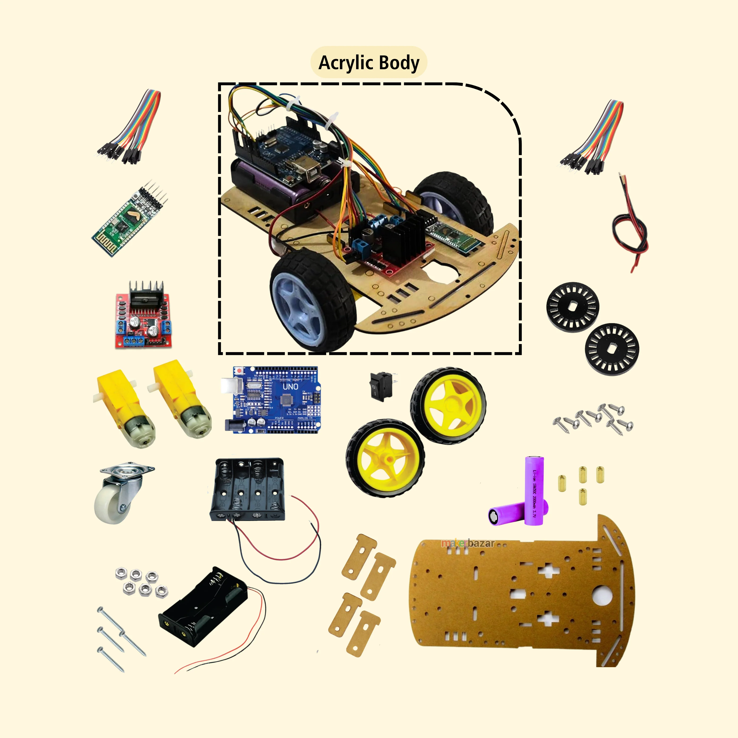 DIY Bluetooth Controlled Arduino Robot Kit - Image 3