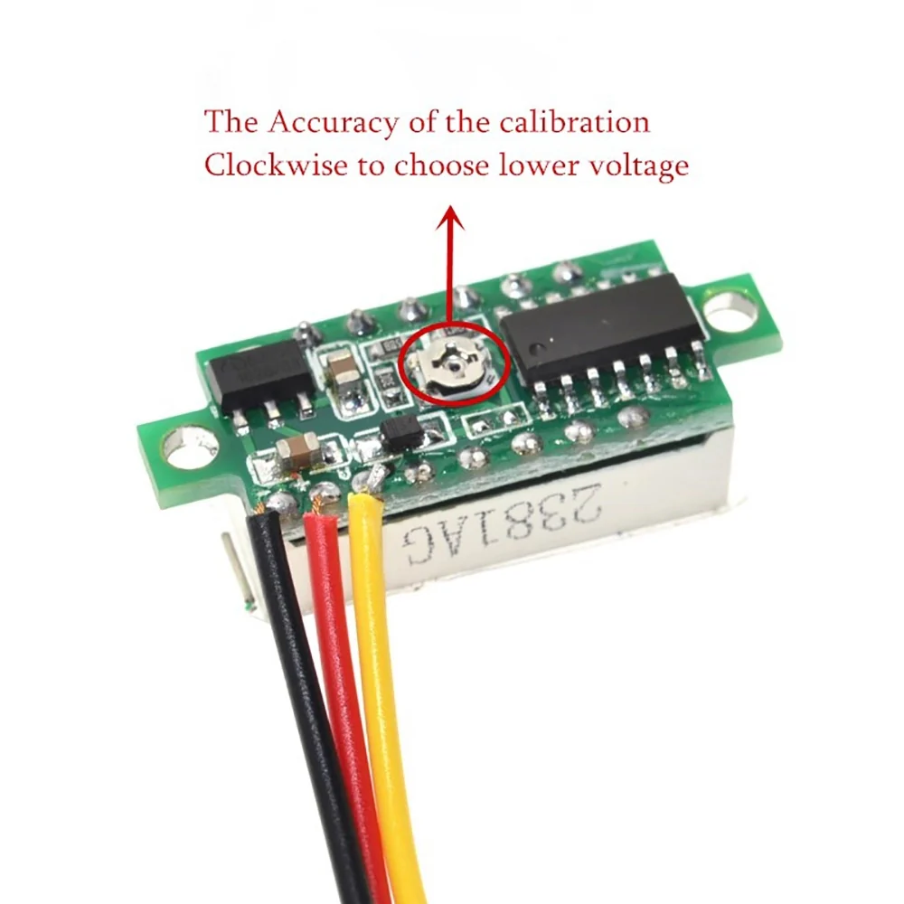 0.28in 0-100v DC Voltmeter Module Three Wire - Image 4