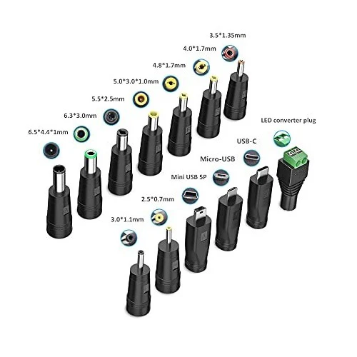 5.5×2.1mm Female DC Socket Converter to Other-Size Male Jack Connector - Image 11