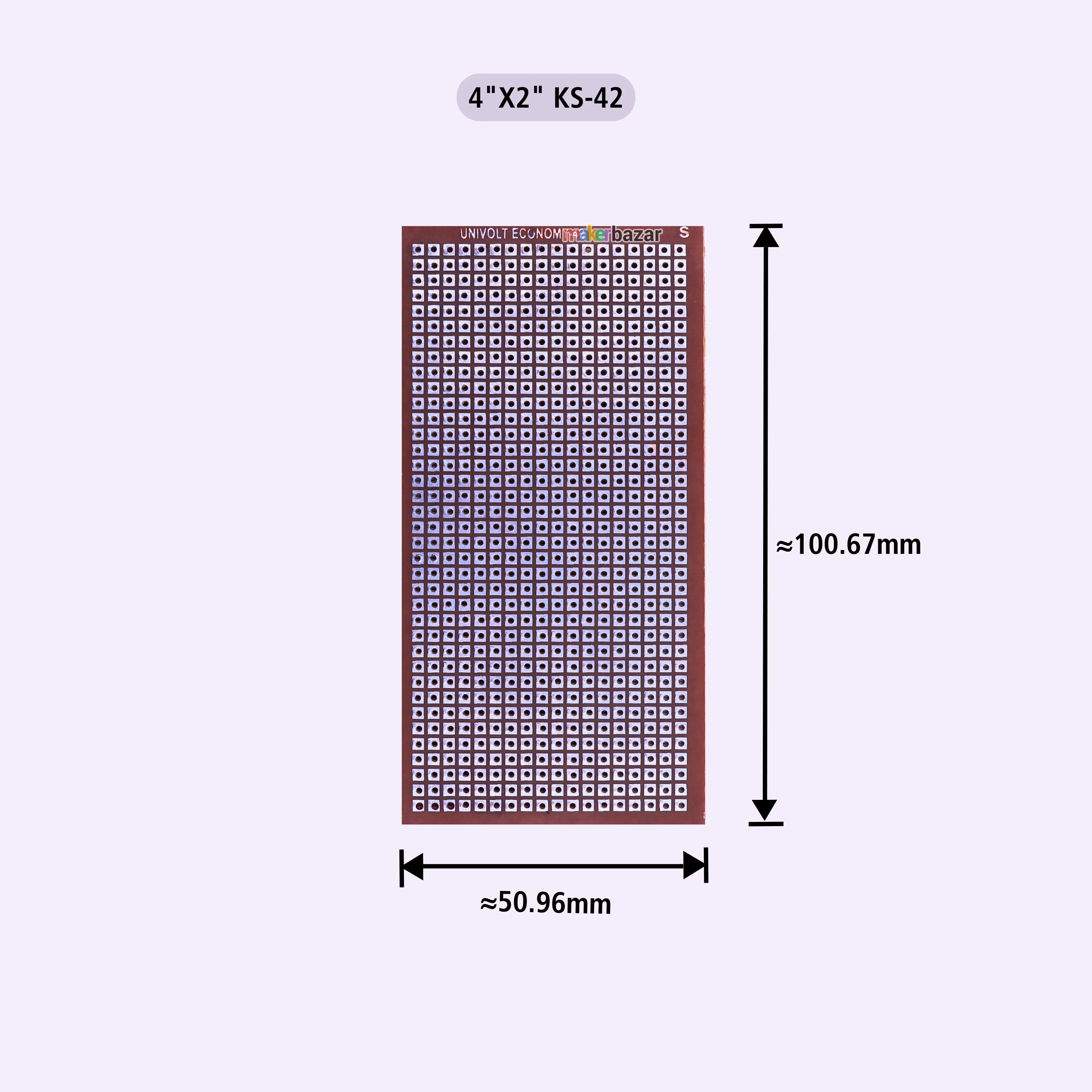 Univolt: Dot Board / Perforated Vero Board/ Single Sided Zero Board (Good Quality) - Tinted Copper - Image 3