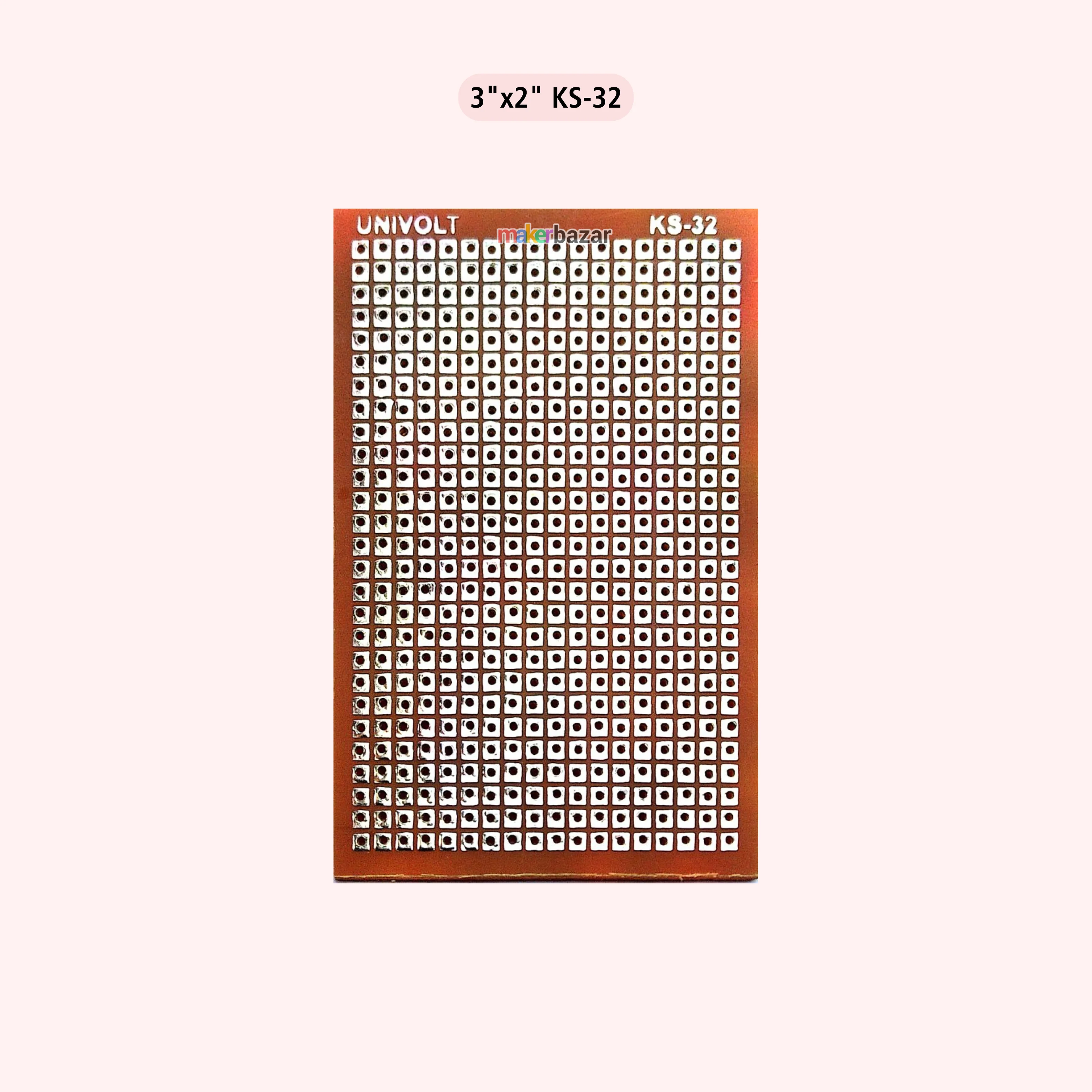 Univolt: Dot Board / Perforated Vero Board/ Single Sided Zero Board (Good Quality) - Tinted Copper - Image 4