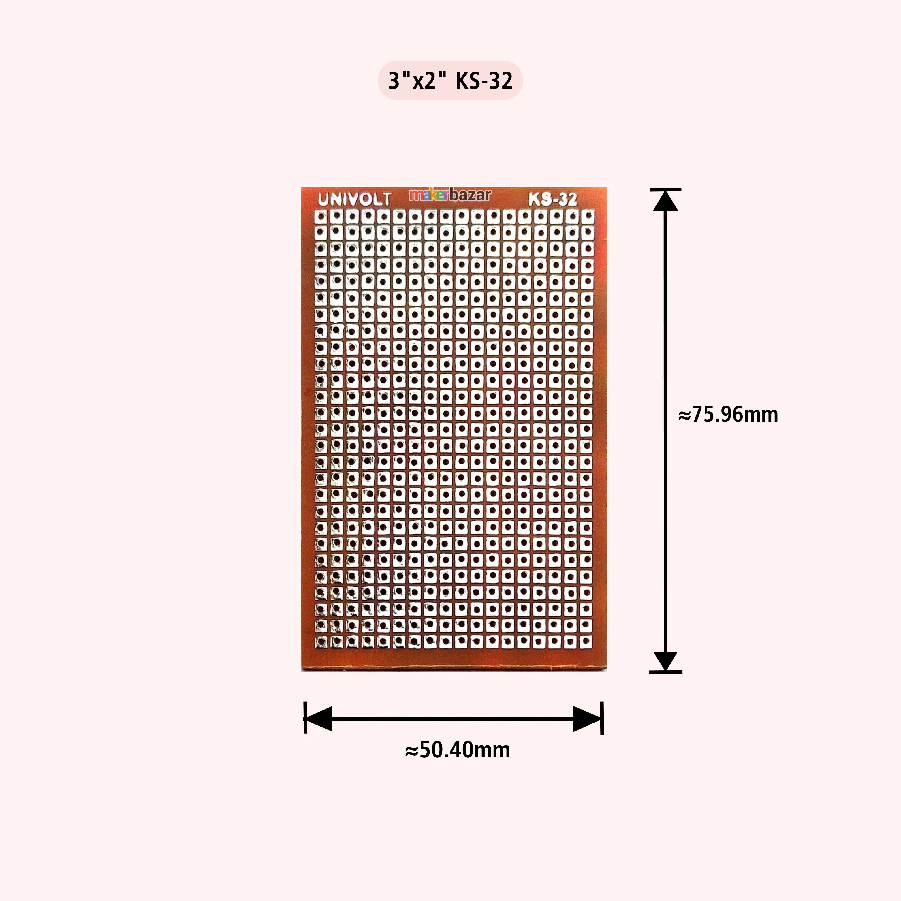 Univolt: Dot Board / Perforated Vero Board/ Single Sided Zero Board (Good Quality) - Tinted Copper - Image 7
