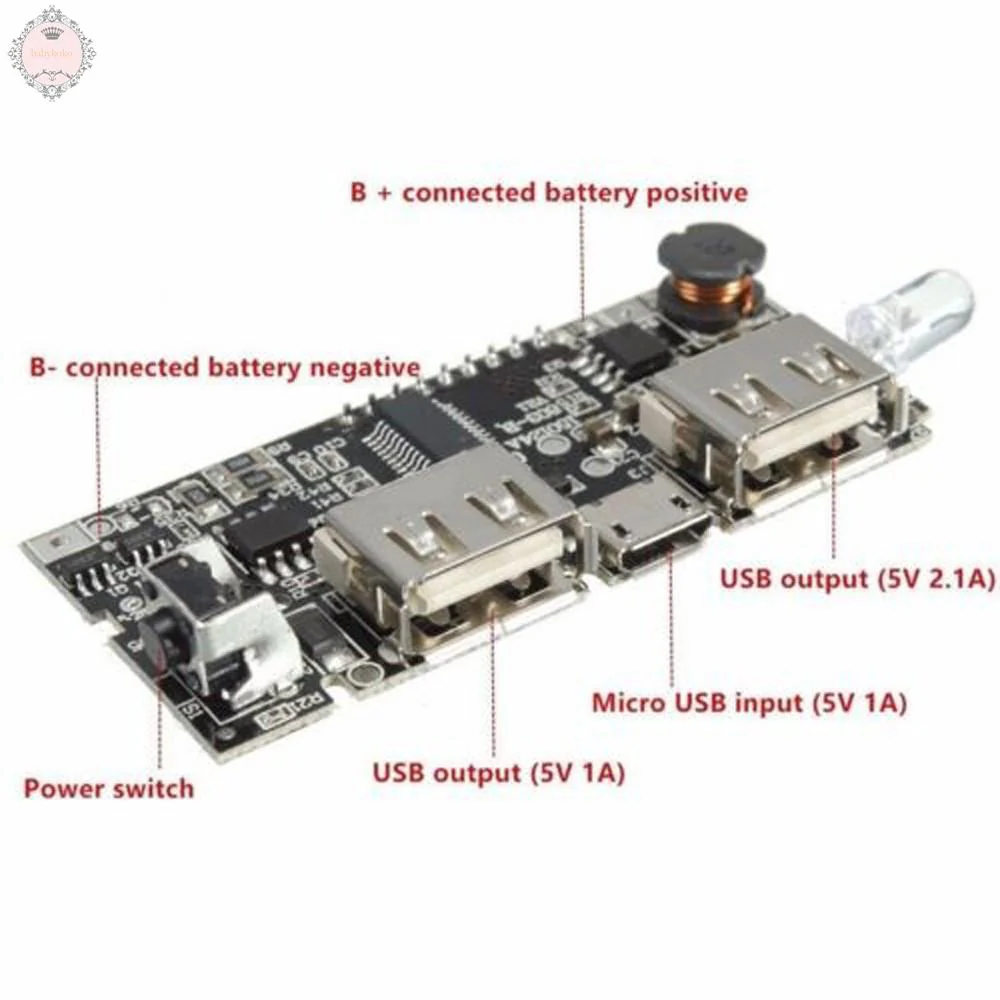 Dual USB 5V 2.1A Power Bank Module with Voltage Display and LED AA312 - Image 3