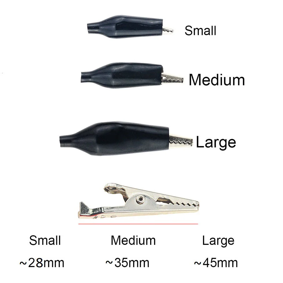 Full Sleeves 45mm Large Alligator Crocodile Clips Pair Red + Black - Image 8