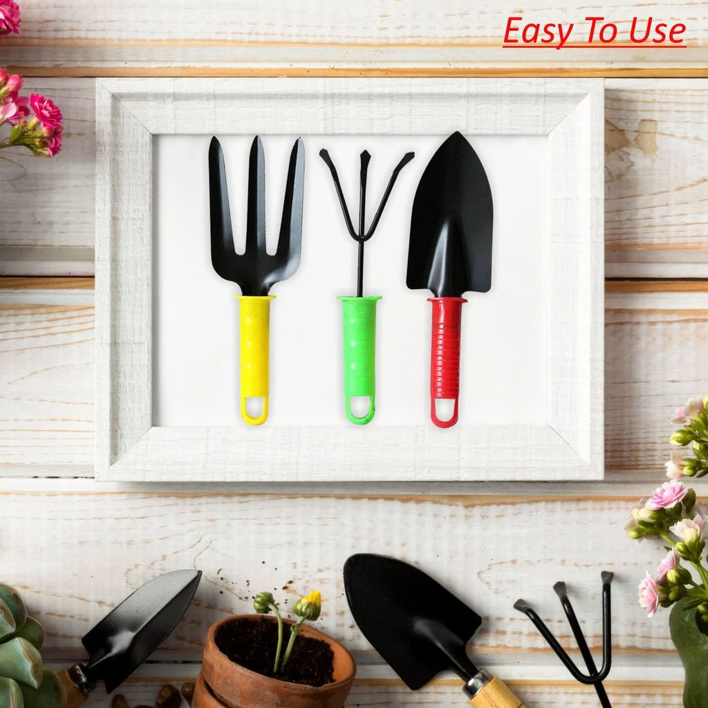 Colorful 3pcs Garden Tool Set with Plastic Handle - Image 3