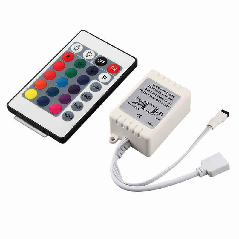 12V 5050 RGB LED Strip Controller box with 24 Key IR Remote Control - Image 3