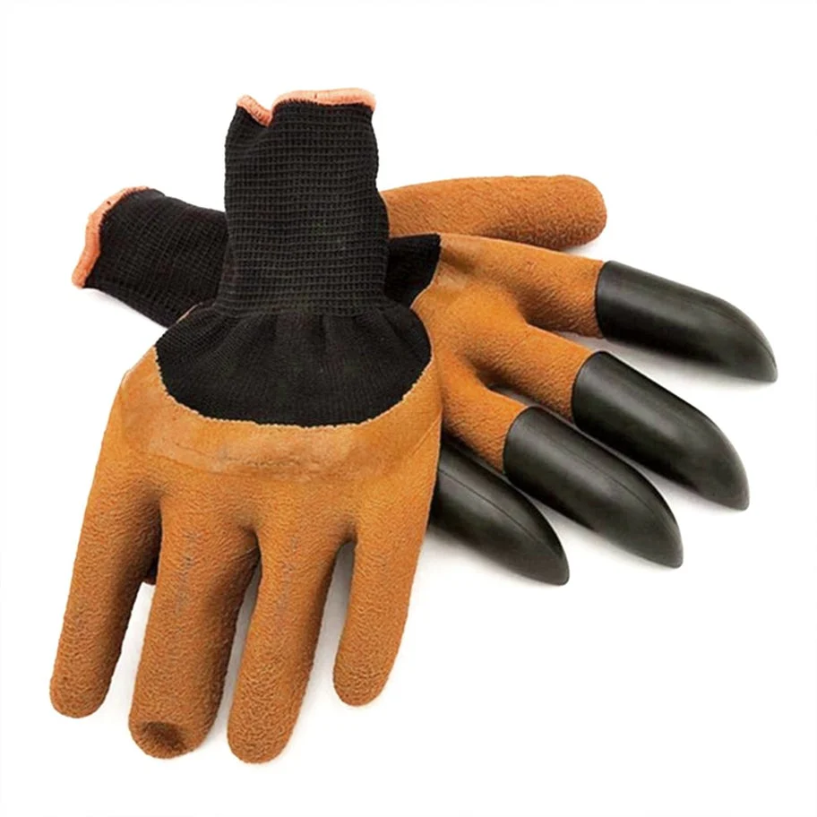 Heavy Duty Garden Farming Gloves (Pair) Washable with Right Hand Fingertips (Brown) - Image 3