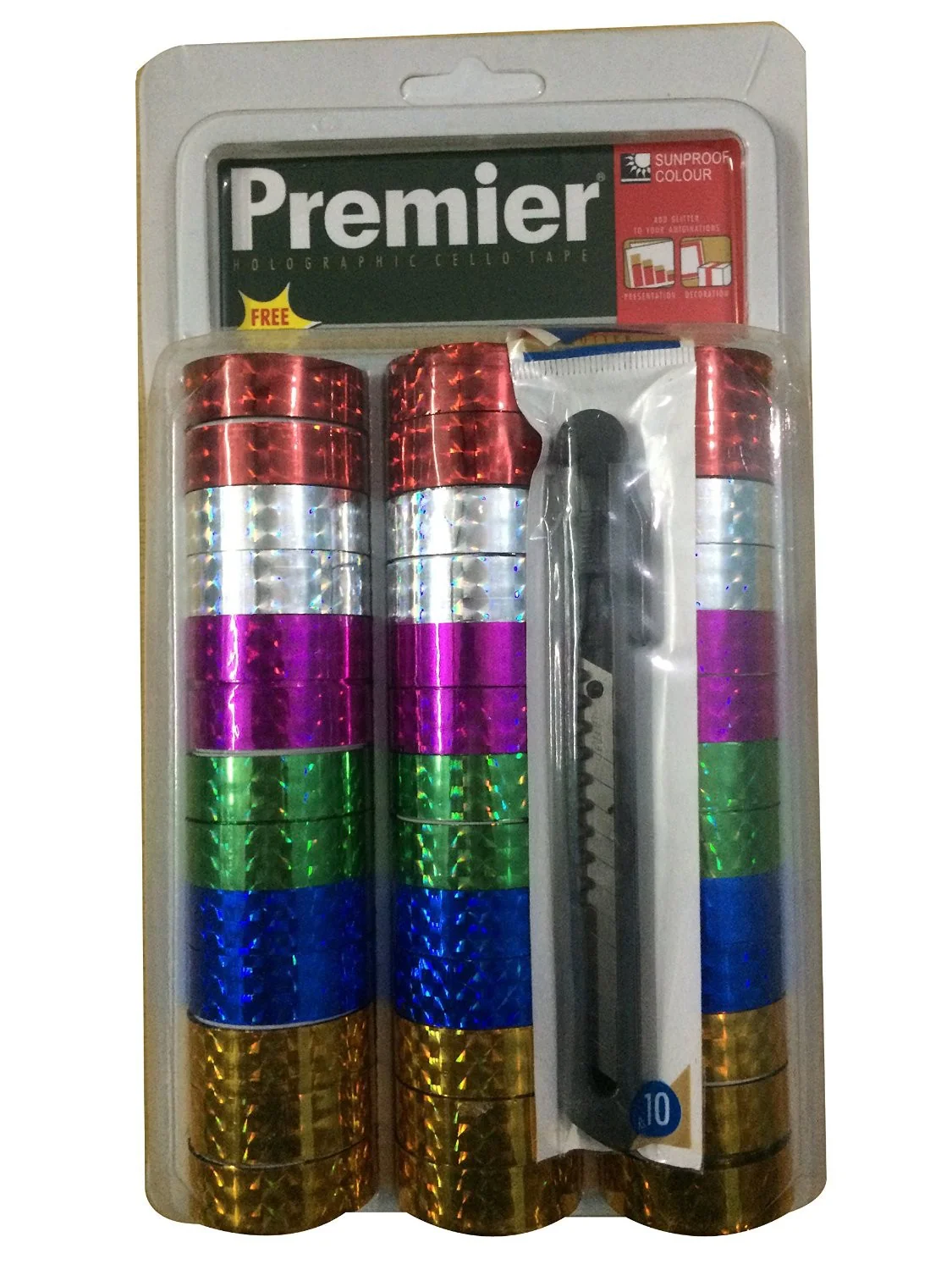 40pcs Holographic Multicolored Glitter Cello Tape 12mm - Image 3