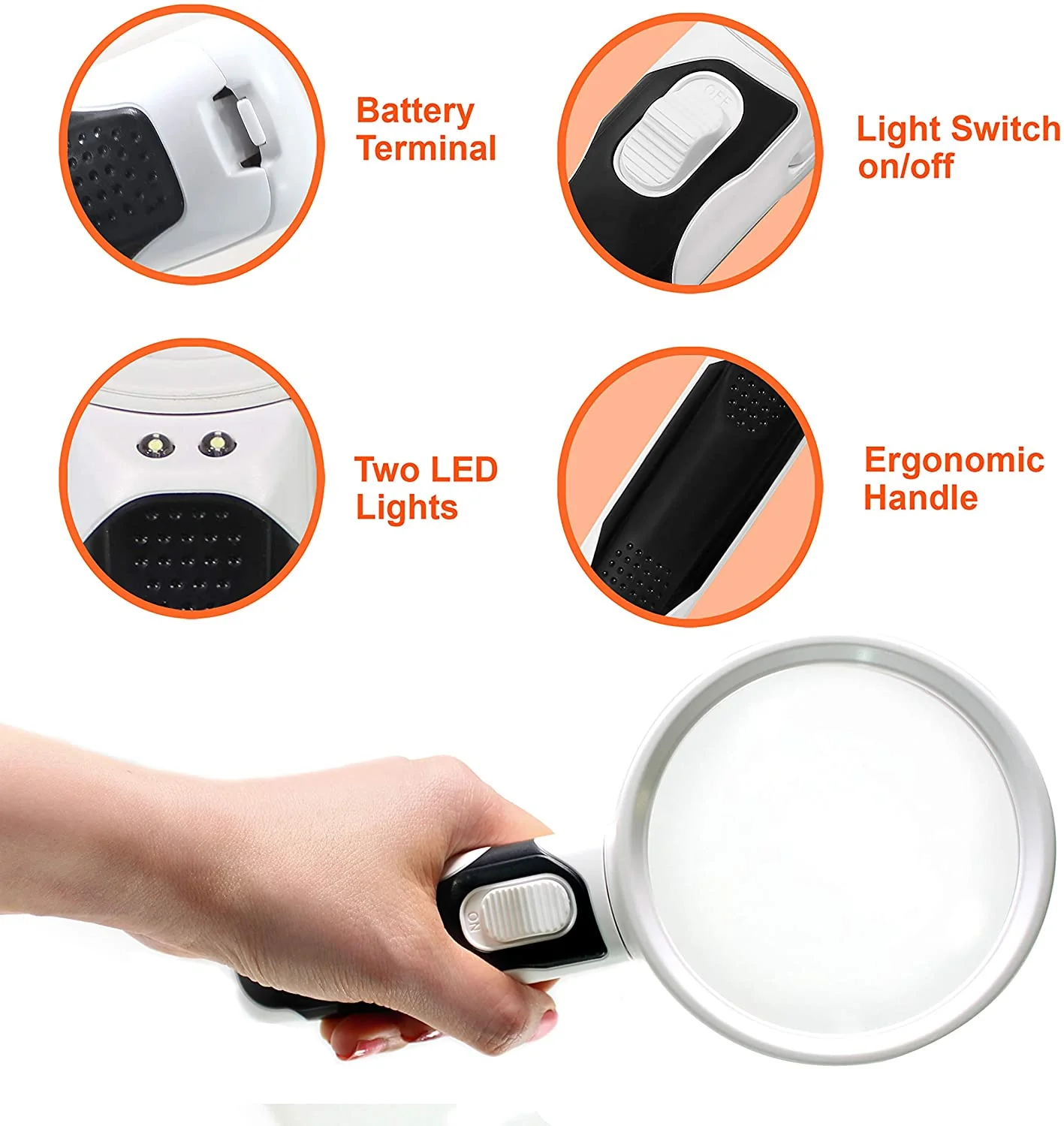 Magnifying Glass with Light - 3 Lens Set (2x + 3.5x + 10x) - Image 5