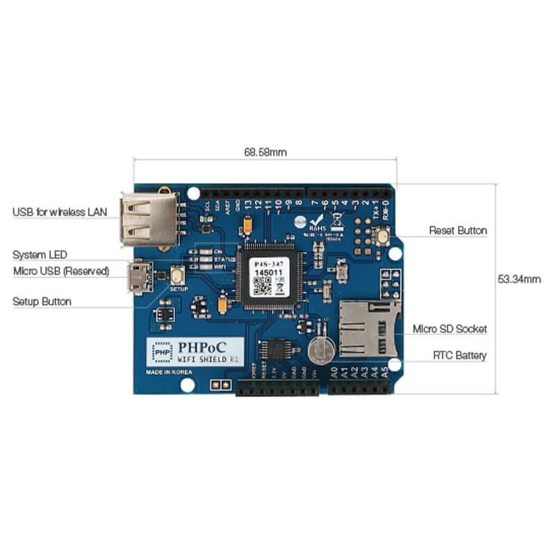 PHPoC Arduino Wifi Shield (P4S-347) - Image 5