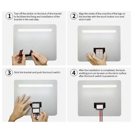 Single Touch Sensor Switch For Glass Lamp Mirror Light LED 12VDC 4A One Colour - Image 3
