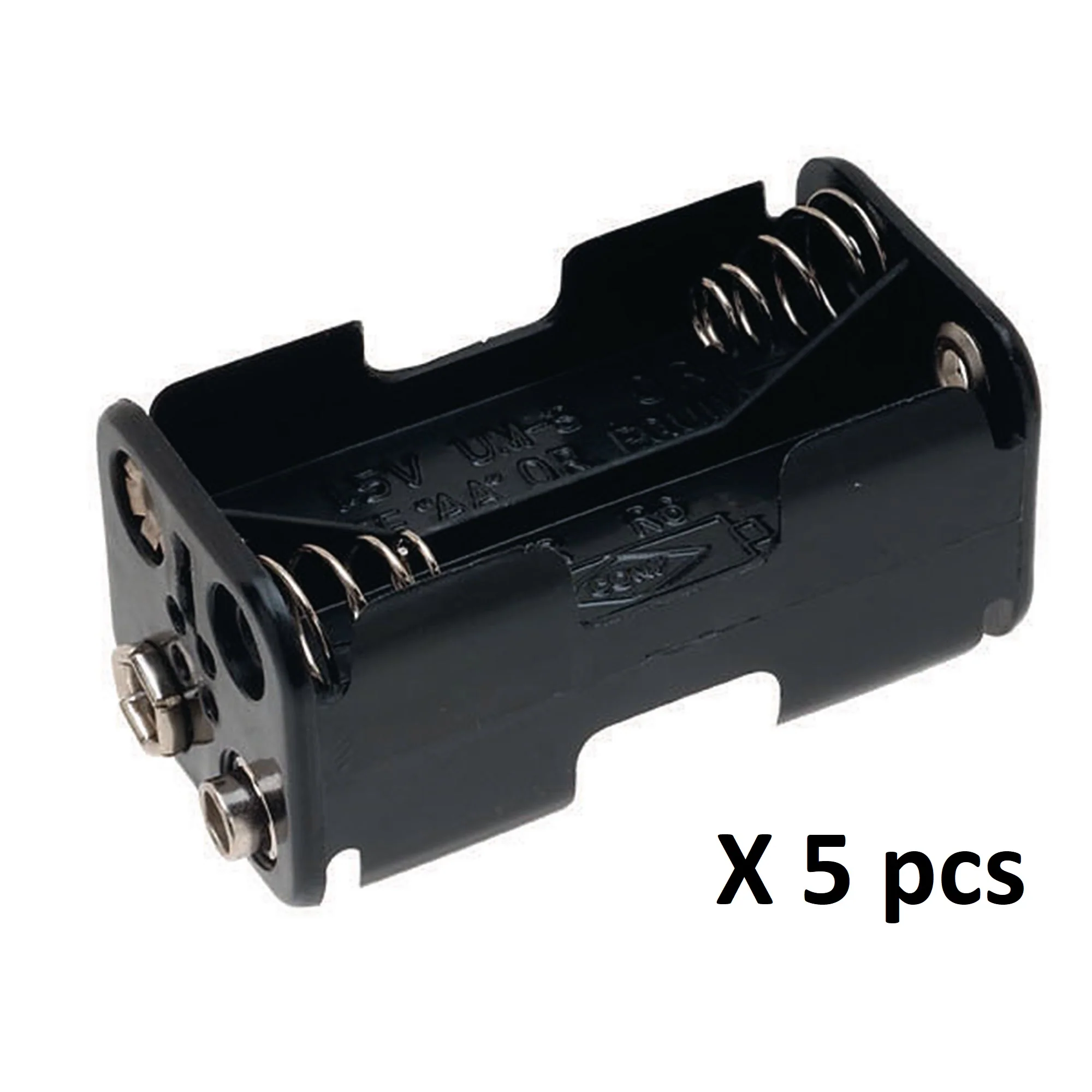 (Type 2) AAx4 Cell Holder Plastic Battery Square Case with Snap Connector - Image 4